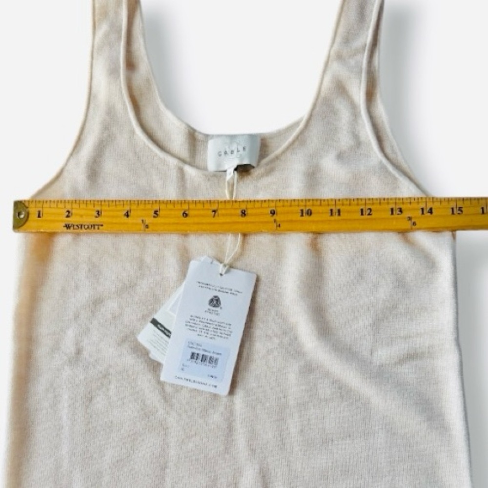 Cable Melbourne Superfine Merino Singlet Knit Tank in Ecru NWT Size XL US 12 - Picture 6 of 11